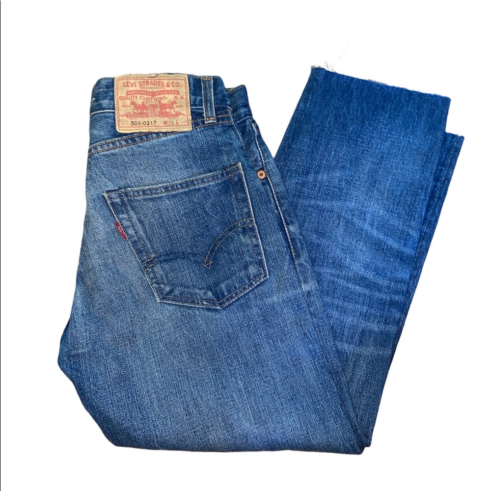 Levi slightly distressed denim jeans.